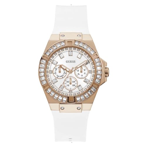 GUESS Damen Armbanduhr Venus 39 mm Strasssteine auf dem Gehäuse Armband Silicone GW0118L4 von GUESS