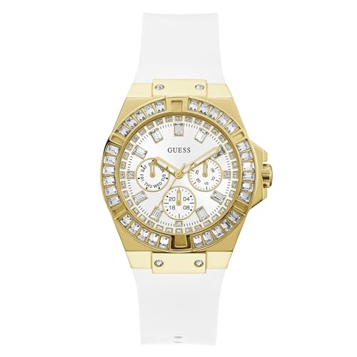 GUESS Damen Armbanduhr Venus 39 mm Strasssteine auf dem Gehäuse Armband Silicone GW0118L5 von GUESS