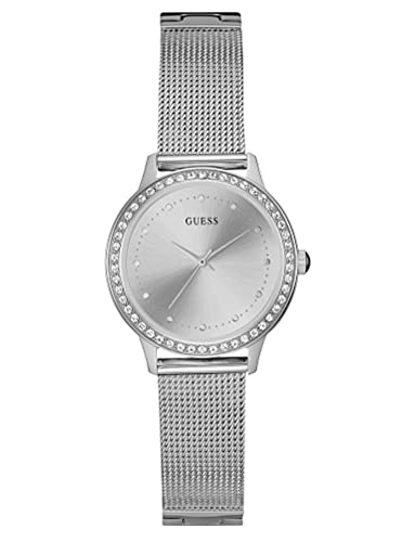 Guess Damen Analog Quarz Uhr mit Edelstahl Armband W0647L6 von GUESS