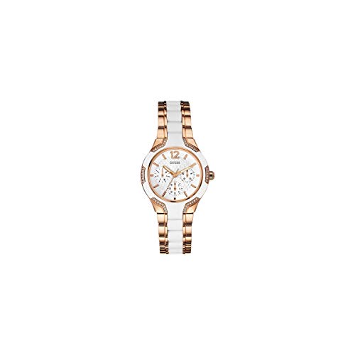 Guess Damen Datum klassisch Quarz Uhr mit Edelstahl Armband W0556L3 von Guess