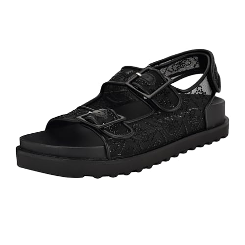 Guess Damen Frella Sandale, Schwarzes Mesh-Logo 001, 39.5 EU von GUESS