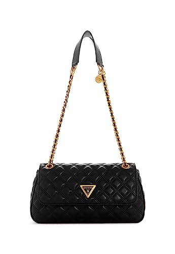 GUESS Damen Giully umwandelbare Umhängetasche Crossbody, Flap, Schwarz von GUESS