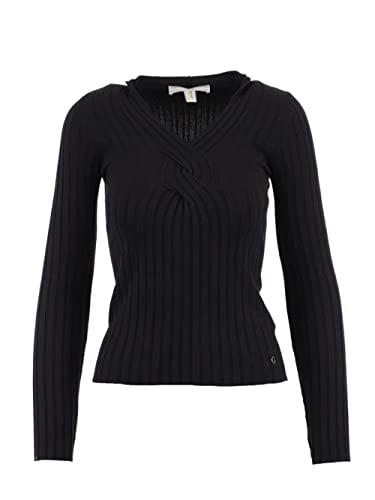 Guess Damen V-colour Pullover Sweater, Jet Black A996, M EU von GUESS