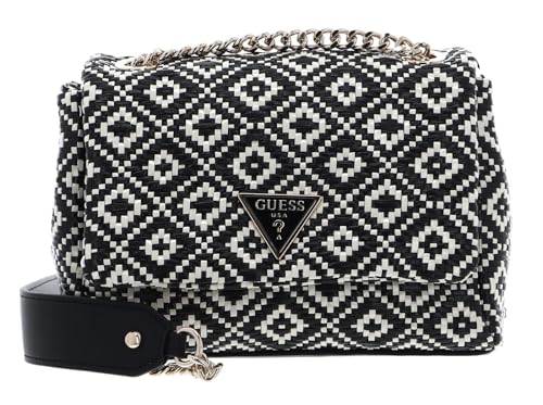 GUESS Damen Rianee Umwandelbare, wandelbare Umhängetasche, Crossbody-Klappe, Schwarz von GUESS