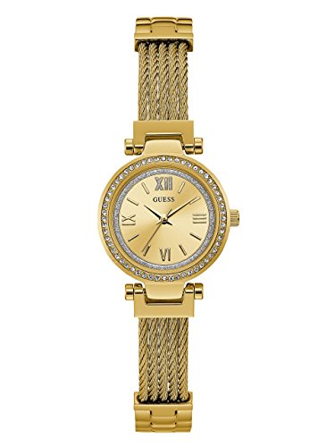 Guess Damen Analog Quarz Uhr mit Edelstahl Armband W1009L2 von GUESS