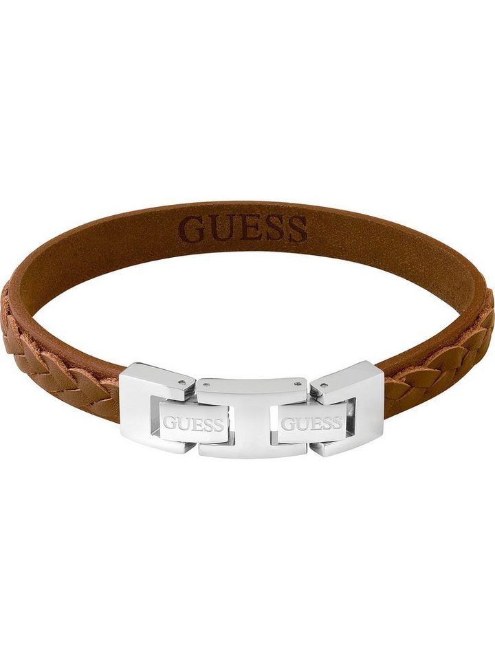 Guess Edelstahlarmband Guess Herren-Armband Edelstahl, Leder, Trendig von Guess