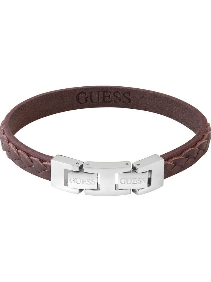 Guess Edelstahlarmband Guess Herren-Armband Edelstahl, Leder, Trendig von Guess