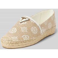 Guess Espadrilles mit Logo-Applikation Modell 'JOLANDON' in Sand, Größe 41 von Guess