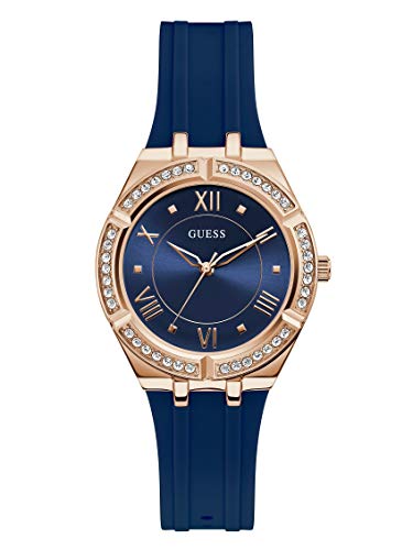 GUESS Damen Analog Quarz Uhr mit Silikon Armband GW0034L4 von GUESS