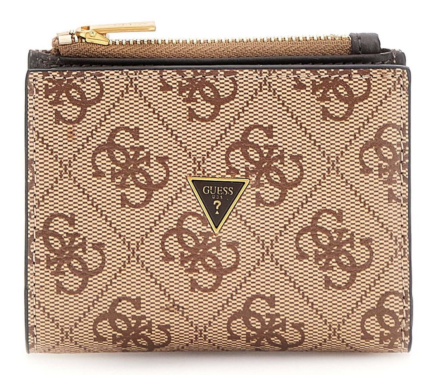 Guess Geldbörse Bifold Top Zip Wallet, aus echtem Leder mit RFID-Blocker Schutz von Guess