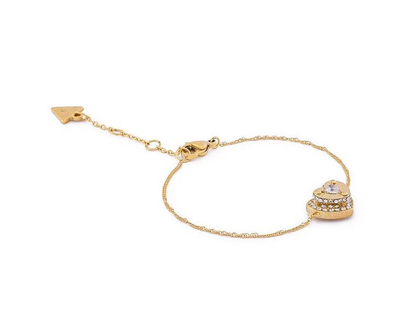 Guess Gliederarmband Damen-Pave Goldfarben S von Guess