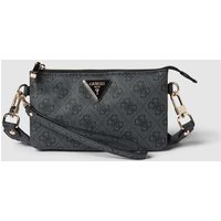 Guess Handtasche mit Allover-Muster Modell 'LATONA' in Anthrazit Melange, Größe One Size von Guess