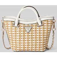 Guess Handtasche mit Label-Applikation Modell 'ATALIA MINI TOTE' in Weiss, Größe 1 von Guess