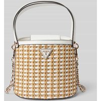 Guess Handtasche mit Label-Applikation Modell 'ATALIA' in Weiss, Größe 1 von Guess