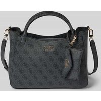 Guess Handtasche mit Label-Applikation Modell 'BRENTON' in Anthrazit, Größe 1 von Guess