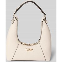 Guess Handtasche mit Label-Applikation Modell 'CALISTA' in Ecru, Größe 1 von Guess