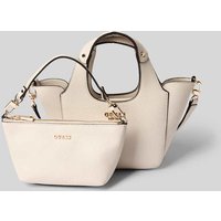 Guess Handtasche mit Label-Applikation Modell 'HELINA' in Offwhite, Größe 1 von Guess