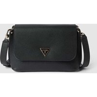 Guess Handtasche mit Label-Applikation Modell 'MERIDIAN' in Black, Größe One Size von Guess