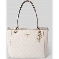 Guess Handtasche mit Label-Applikation Modell 'NOELLE' in Ecru, Größe 1 von Guess