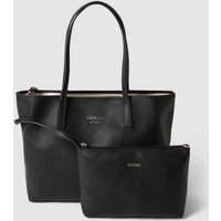 Guess Handtasche mit Label-Applikation Modell 'VIKKY' in Black, Größe One Size von Guess