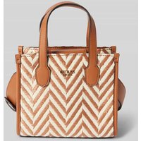 Guess Handtasche mit Zickzack-Muster Modell 'SILVANA' in Beige, Größe One Size von Guess