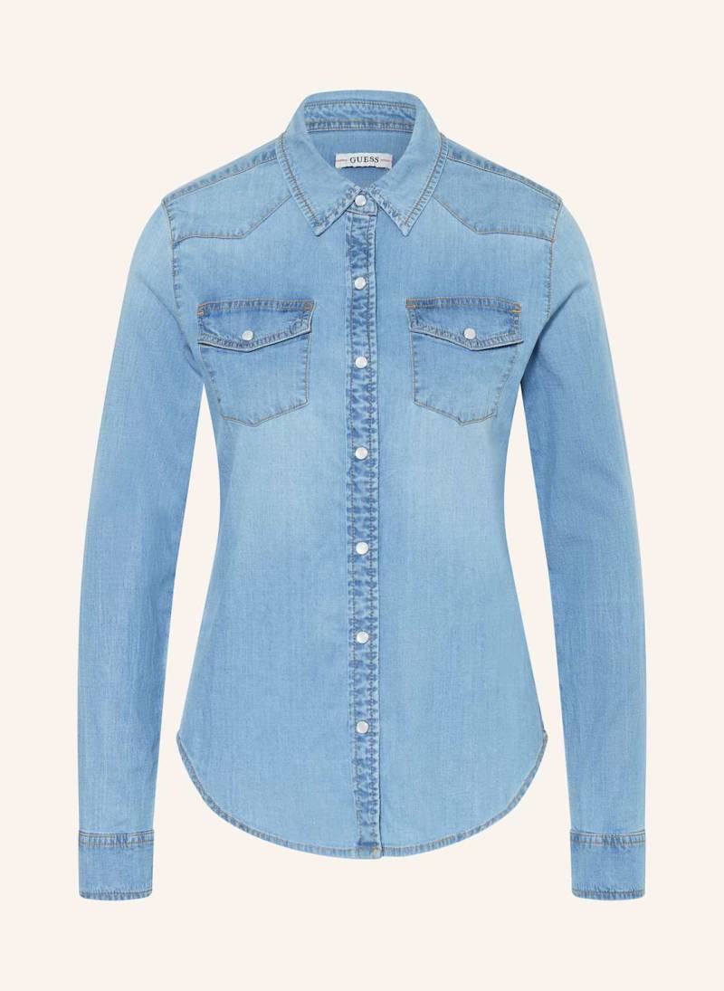 Guess Hemdbluse Riley In Jeansoptik blau von Guess