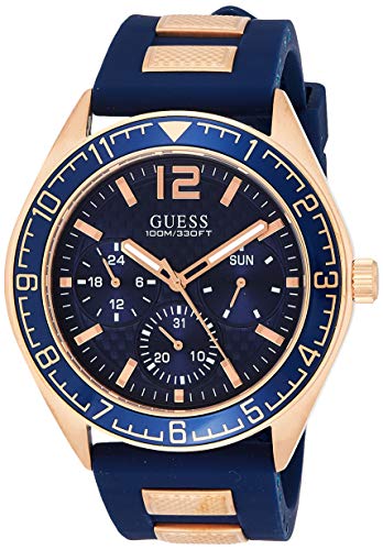 Guess Herren Analog Quarz Uhr mit Silikon Armband W1167G3 von GUESS