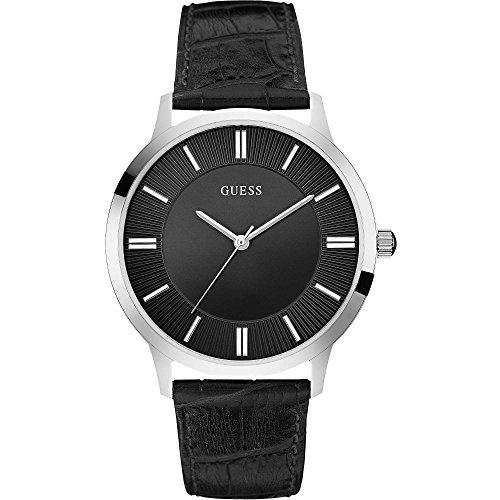 Guess Herren Analog Quarz Uhr mit Leder Armband W0664G1 von GUESS