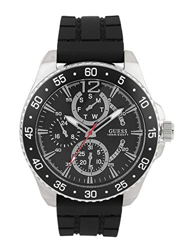 Guess Herren Analog Quarz Uhr mit Silikon Armband W0798G1 von Guess
