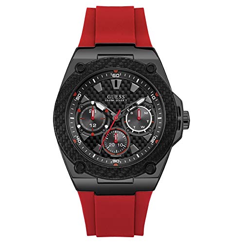Guess Herren Analog Quarz Uhr mit Silikon Armband W1049G6 von Guess