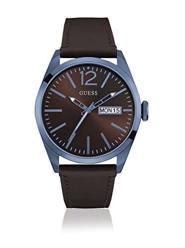 Guess Herren Analog Quarz Uhr mit Leder Armband W0658G8 von GUESS