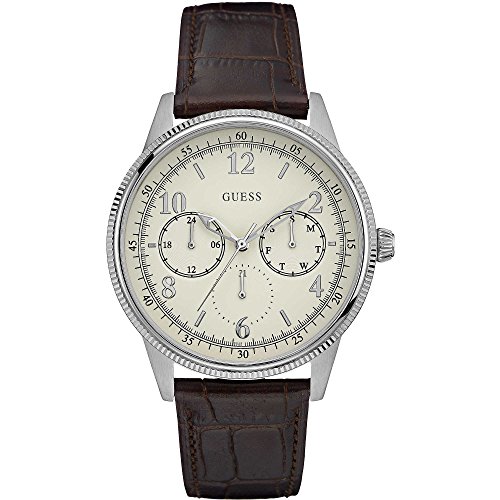 Guess Herren Analog Quarz Uhr mit Leder Armband W0863G1 von GUESS