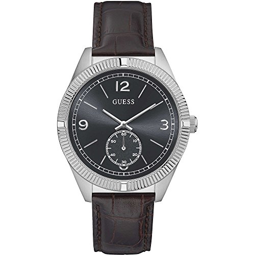 Guess Herren Analog Quarz Uhr mit Leder Armband W0873G1 von GUESS