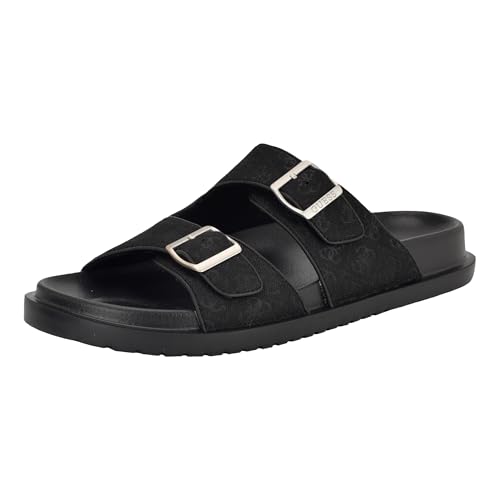 Guess Herren Verone Sandale, Black Logo Multi 001, 46 EU von GUESS
