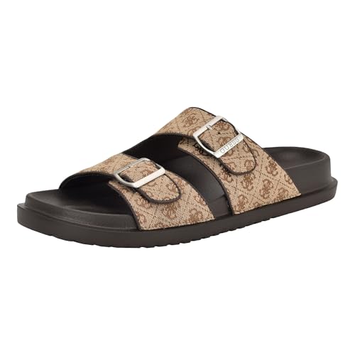 Guess Herren Verone Sandale, Tan Logo Multi 230, 41 EU von GUESS