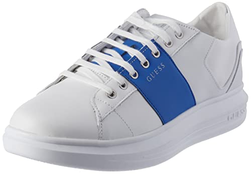 GUESS Herren Vibo Gymnastikschuh, weiß/blau, 45 EU von GUESS