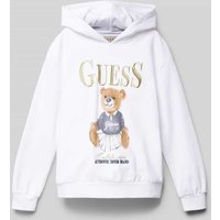 Guess Hoodie mit Label-Stitching in Weiss, Größe 140 von Guess