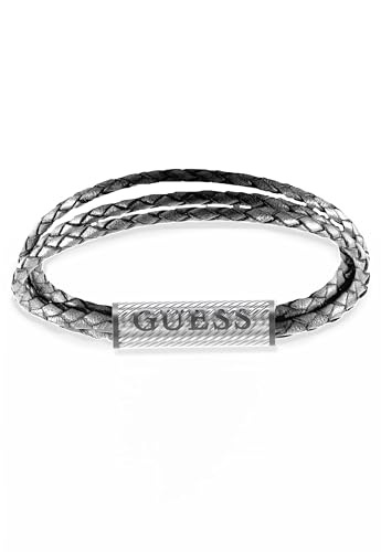 Guess JUMB03033JWSTGR – Modernes Echtlederarmband – Maße: 23 cm – L sGU2433-23, Estándar, Nicht-Edelmetall, Kein Edelstein von Guess