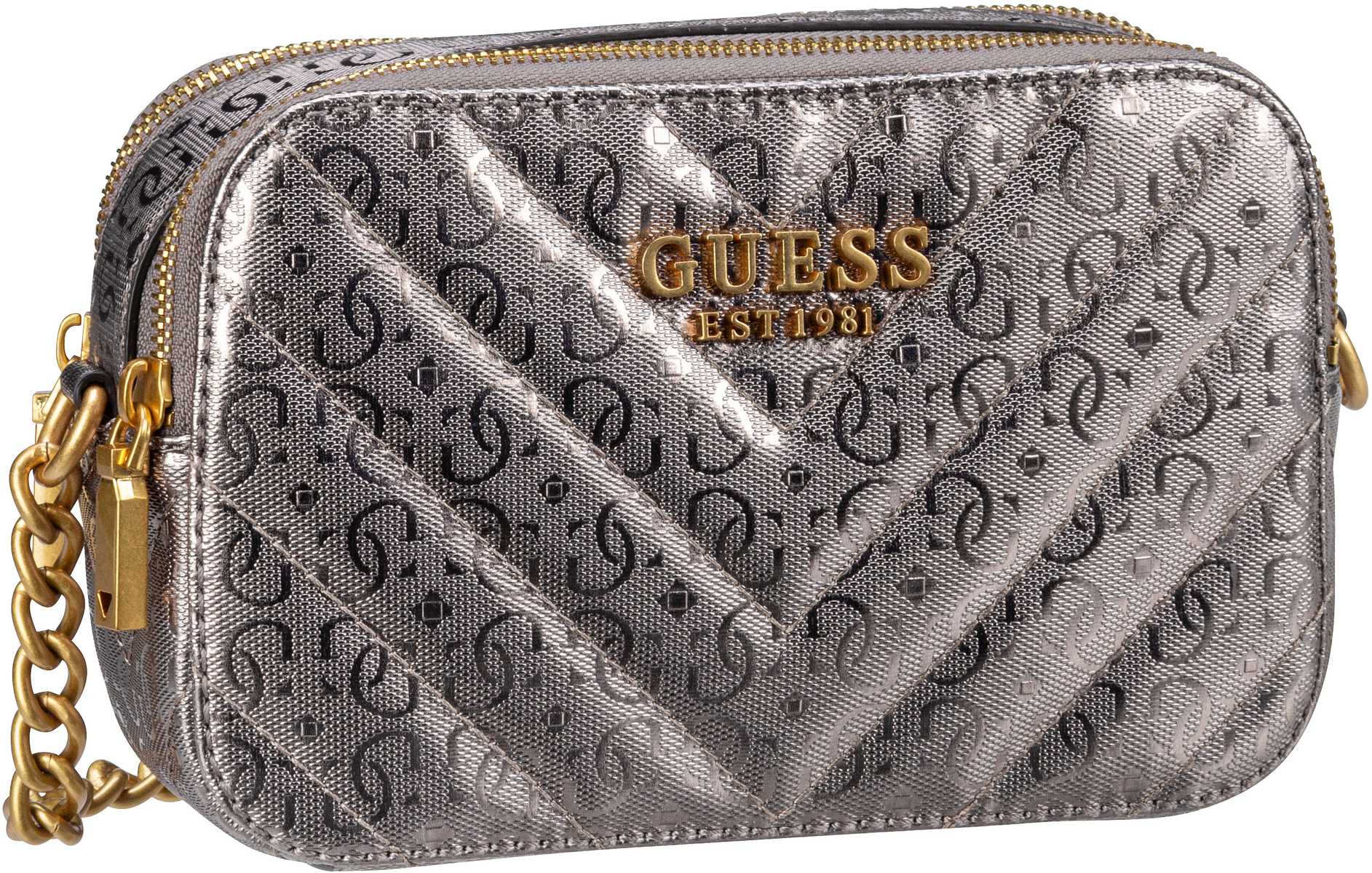 Guess Jania Crossbody Camera  in Silber (2 Liter), Umhängetasche von Guess