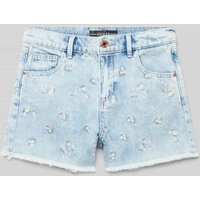 Guess Jeansshorts mit Motiv- und Label-Stitching Modell 'RIGID' in Blau, Größe 140 von Guess