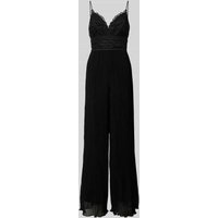 Guess Jumpsuit mit Plisseefalten und Spitzenbesatz in Black, Größe M von Guess