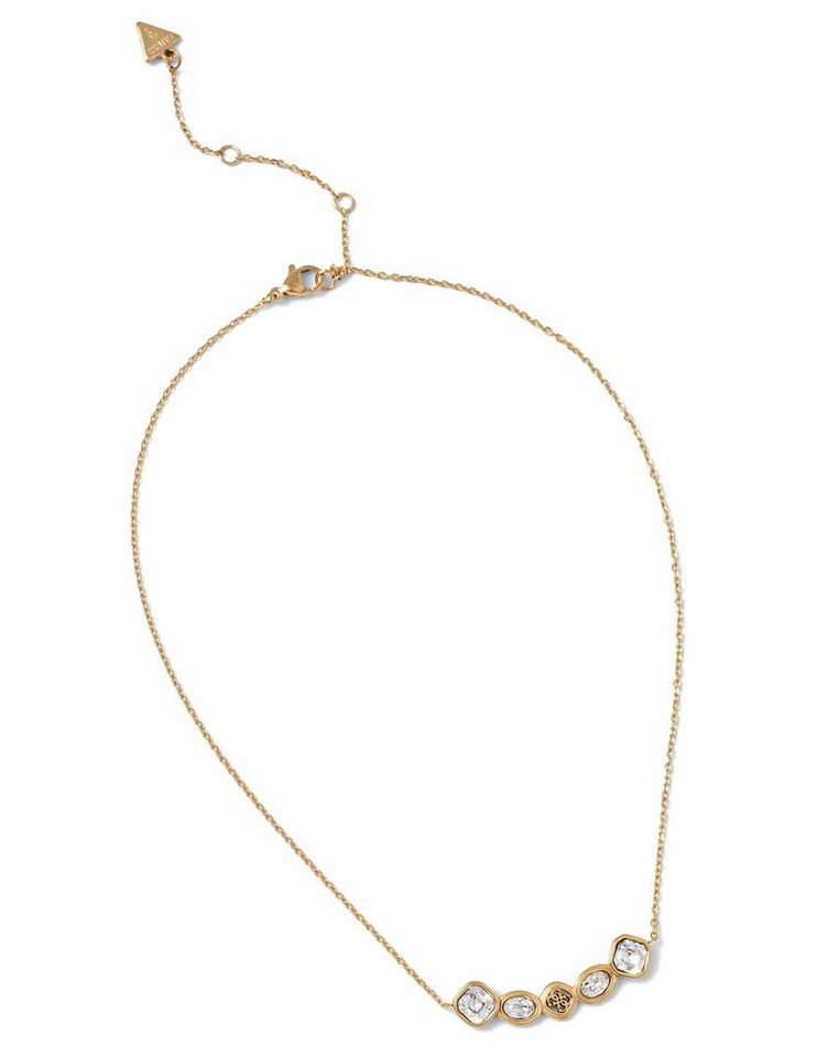 Guess Kette mit Anhänger Damen-4G Multi Crystals Goldfarben Guess Kette mit Anhänger Damen-4G Multi Crystals Goldfarben von Guess