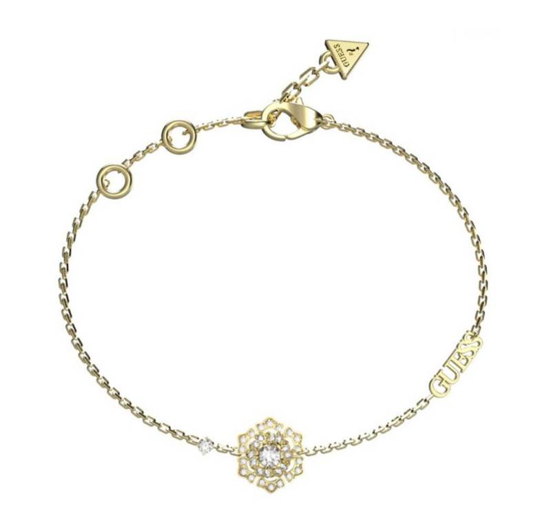 Guess Kette mit Einhänger Modisches vergoldetes Armband mit La Fleur-Blume Länge: 21 cm von Guess