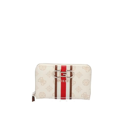 GUESS Nelka SLG Medium Zip Around Wallet Cream Logo von GUESS