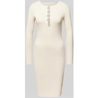 Guess Knielanges Kleid in Ripp-Optik Modell 'ALPHABET CHARM MELISSA' in Ecru, Größe S von Guess