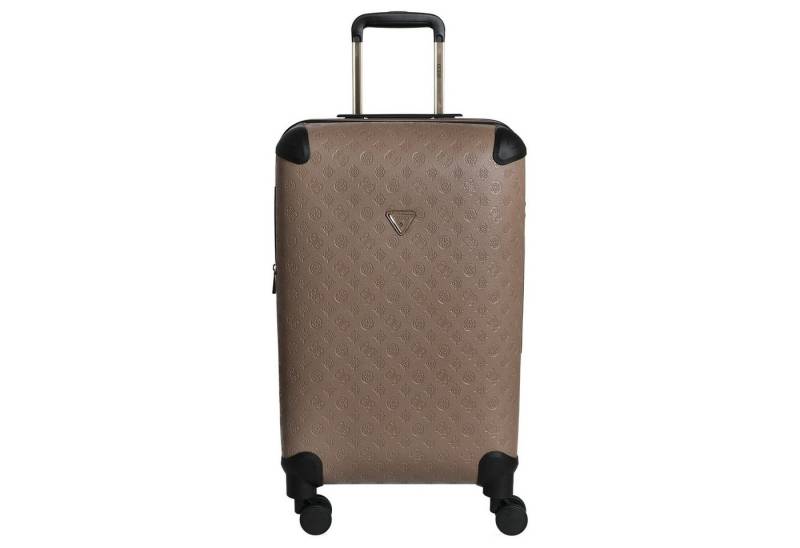 Guess Koffer Wilder 22 IN - 4-Rollen-Trolley M 64 cm erw. (dark taupe logo), 4 Rollen Rollen von Guess