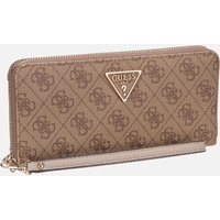 Guess - Laurel II Slg Large Zip Around Latte Logo - Portemonnaie  , von Guess