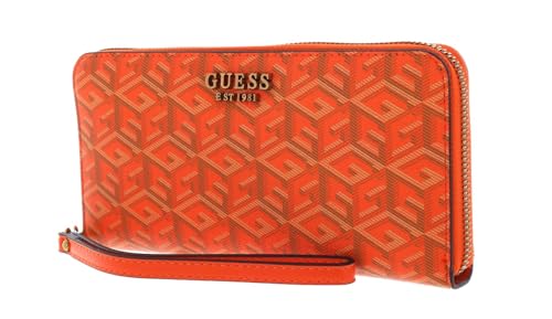 GUESS Laurel SLG Zip Around Wallet L Orange Logo von GUESS