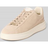 Guess Ledersneaker mit Label-Patch Modell 'ELBA' in Beige, Größe 41 von Guess