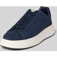Guess Ledersneaker mit Label-Patch Modell 'ELBA' in Marine, Größe 45 von Guess